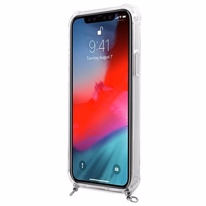 Guess GUHCP12MKC4GSSI iPhone 12/12 Pro 6.1" läpinäkyvä kovakotelo 4G Hopea ketju