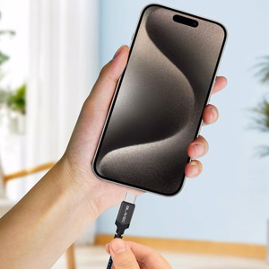 Blavec kaapeli Raptor punottu - USB - Type C - 3A 1 metri Apple CarPlay/Android Auto (CRA-UC3BG10) musta-harmaa