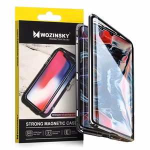 Wozinsky Full Magnetic Case Full Body etu- ja takakuori sisäänrakennettu lasi Vivo X60 musta läpinäkyvä musta läpinäkyvä