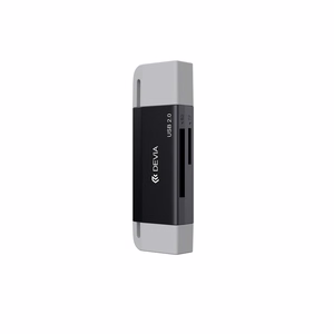 Devia kortinlukija 2in1 EL239 USB/USB-C 2.0 musta