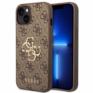 Guess 4G Iso metallinen logokotelo iPhone 14:lle - ruskea
