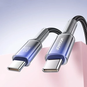 Joyroom S-A42 Crystal-Clear Series 60W USB-C - USB-C -kaapeli 1,2 m - musta