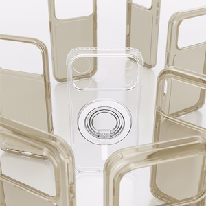 AmazingThing Titan Pro Lens Ring Set suojakuori mallille iPhone 18 Pro, kameransuojuksella ja magneettirenkaalla, MagSafe-yhteensopiva – väri: läpinäkyvä
