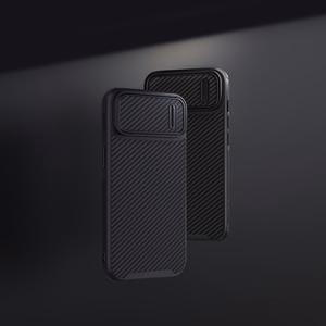 Nillkin Synthetic Fiber S Case iPhone 14 kotelo kamerasuojalla, musta