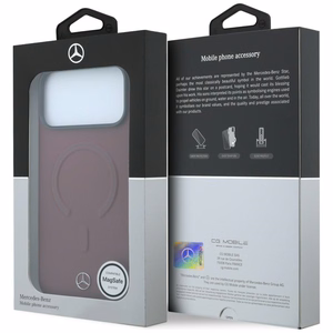 Mercedes 3D MagSafe nahkainen suojakuori mallille iPhone 17 Pro Max, tummansininen