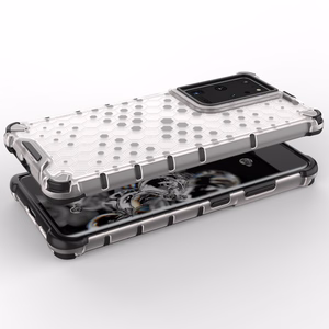 Honeycomb tapauksessa panssaroitu kansi geelirunko Samsung Galaxy S22 Ultra sininen
