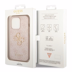 Guess GUHCP14L4GMGPI iPhone 14 Pro 6.1" vaaleanpunainen/vaaleanpunainen kovakotelo 4G Iso metallilogo