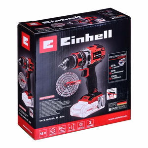 Einhell TE-CD 18/50 Li BL Solo – akkukäyttöinen hiiliharjaton iskuporakone, musta-punainen