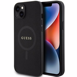 Guess GUHMP15MPSAHMCK iPhone 15 Plus 6,7 musta/musta kovakuori Saffiano MagSafe