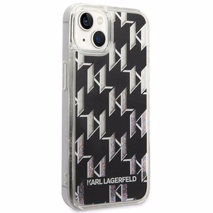 Karl Lagerfeld KLHCP14MLMNMK iPhone 14 Plus 6.7 "kovakotelo musta / musta Nestemäinen Glitter Monogrammi