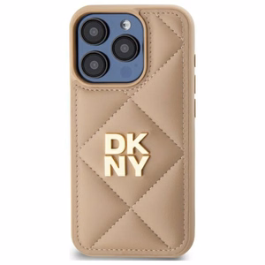 DKNY Quilted Stack Logo Suojakuori iPhone 15 Pro Max:lle - beige