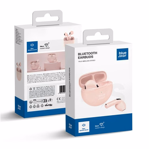 Bluetooth-handsfree Blue Star (TX3) TWS vaaleanpunainen