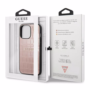Guess Croco Strap Collection iPhone 13 Pro / 13 6.1" Suojakuori - vaaleanpunainen