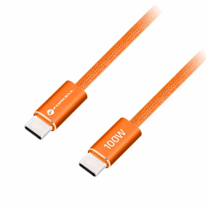 Kaapeli USB-C - USB-C Forcell F-Energy QC4.0 PD 5A 100 W Cafule Color 1,2 m ACYH23 oranssi
