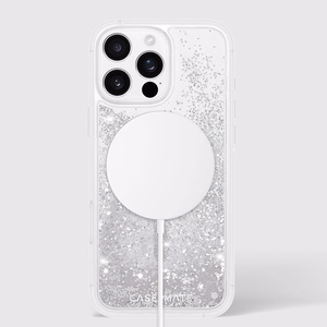 Case-Mate Waterfall MagSafe suojakuori iPhone 16 Pro Max -laitteelle, hopeanvärinen
