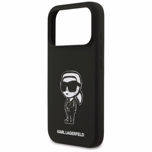 KARL LAGERFELD suojakuori iPhone 17 Pro MagSafe-yhteensopiva KLHMP17LSKIGROK (Silicone W/ KL Sketch & Logo) musta