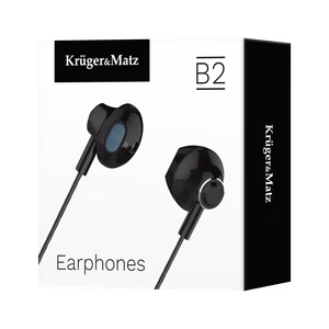 Kruger&Matz B2 nappikuulokkeet mikrofonilla, mustat