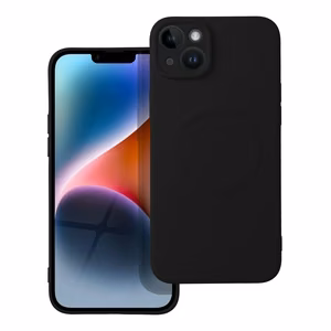 Silikoninen Mag Cover iPhone 14 PLUS:lle yhteensopiva MagSafen kanssa musta