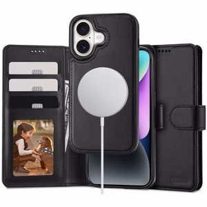 Tech-Protect Wallet MagSafe Suojakuori lompakolla iPhone 16:lle - musta