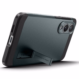 Spigen Tough Armor MagSafe Suojakuori Samsung Galaxy S25 Edge:lle - vihreä/musta