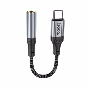 Adapter AUX USB C to Jack 3,5 mm Hoco 0,12 m LS36 black