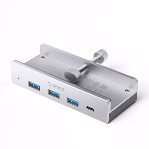 Orico MH4PC Hub Clamp-Mounted USB-C / 3x USB-A 3.0 + 1x USB-C 3.0 - Silver