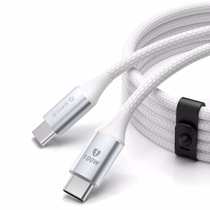 Orico CDX 100W 5A Power Delivery USB-C - USB-C kaapeli 1m - valkoinen