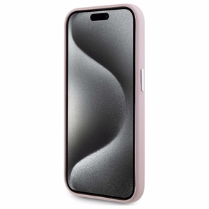 Karl Lagerfeld FW Metal Plate MagSafe Suojakuori iPhone 15 Pro:lle - vaaleanpunainen