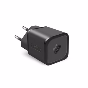 SBS TETRGAN1C20K 20W GaN USB-C seinälaturi Power Deliveryllä - musta