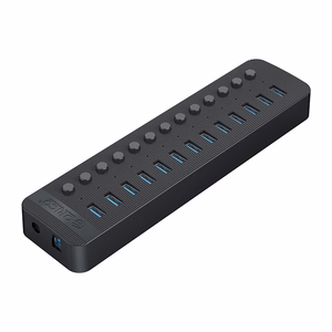 Orico CT2U3-13AB 13x USB-A 3.0 -hubi kytkimillä - musta