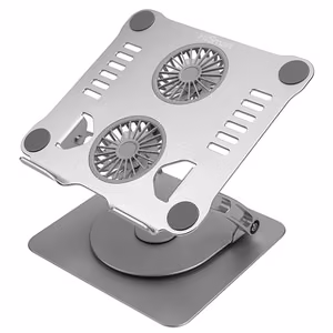 HISMART DCX-039 Foldable Tablet Cooling Stand with 2 Fans, Silver
