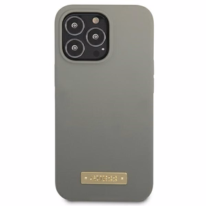 Guess GUHMP13XSPLG iPhone 13 Pro Max 6.7 harmaa/harmaa kova suojakuori Silicone Logo Plate MagSafe