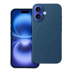 Silikoninen Mag Cover iPhone 16:lle yhteensopiva MagSafen kanssa (iso reikä) sininen