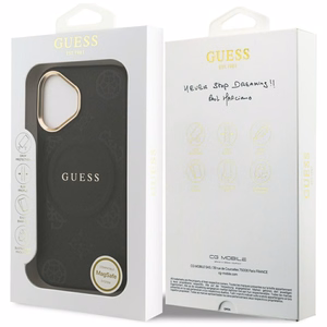 GUESS Suojakuori IPHONE 17 MagSafe GUHMP17SPSAMSECK (PU W/ Peony Hot Stamp) musta