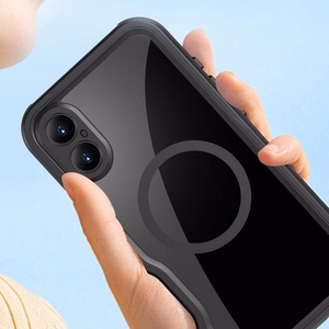 Suojakuori iPhone 16 PLUS:lle Shellbox GT vedenpitävä MagSafe-yhteensopiva musta