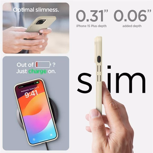 Spigen Thin Fit iPhone 15 Plus Suojakuori - Beige