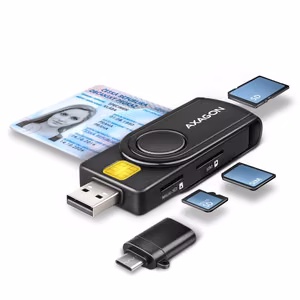 Axagon USB-C+USB 2.0 4-Slot Smartcard Card Reader CRE-SMP2A