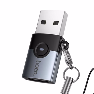 Adapter OTG USB A to USB C Hoco UA46B gray