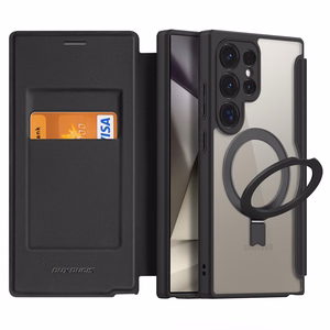 Dux Ducis Skin X Pro kotelo läpällä ja magneettisella sormusjalustalla Samsung S24 Ultra - musta