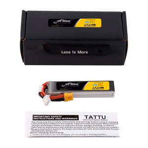 Lipo-akku Tattu 2s 650 mAh 95C 7,6 V HV, XT30-liittimellä, pitkä malli