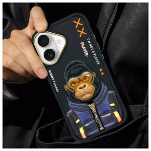 Nimmy Cool&Cute 2.0 Apina Suojakuori iPhone 16:lle - musta