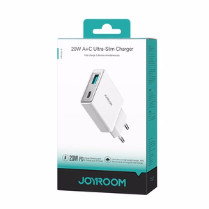 Charger Joyroom Super Slim (TCF14) (1xUSB-C;1xUSB 3A 20W) white