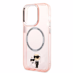 Karl Lagerfeld KLHMP14XHNKCIP iPhone 14 Pro Max 6.7" kovakuori vaaleanpunainen Iconic Karl & Chupette MagSafe
