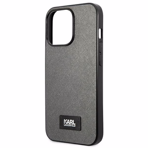 Karl Lagerfeld Saffiano Plaque Suojakuori iPhone 13 Pro Max 6.7" - Hopeinen