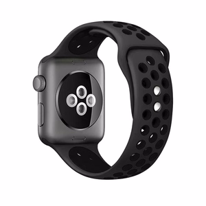 Crong Duo Sport strap for Apple Watch 38 / 40 / 41 / 42 mm, grey and black