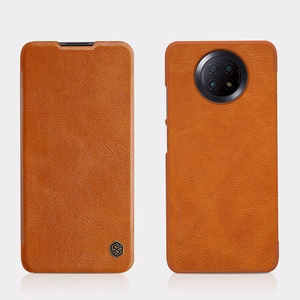 Nillkin Qin nahkainen holsteri tapauksessa Xiaomi Redmi Note 9T 5G ruskea