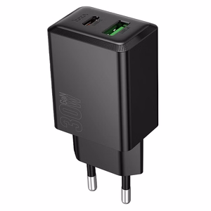 Laturi Hoco N71 (1xUSB-C; 1xUSB 30W) musta