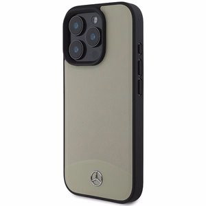 Mercedes MB Textured and Plain Nahkainen MagSafe Suojakuori iPhone 16 Pro Max:lle - Beige