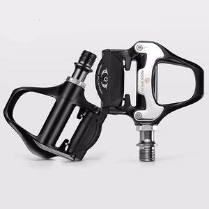Rockbros LP-RD2BK Shimano SPD-SL -maantiepolkimet keltaisilla klosseilla – väri: musta ja hopea