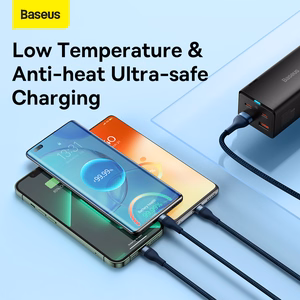 Baseus Flash Series II 3-in-1 -kaapeli USB-A - USB-C/Lightning/Micro USB - 66W 6A 1,2 m CASS040003 - sininen